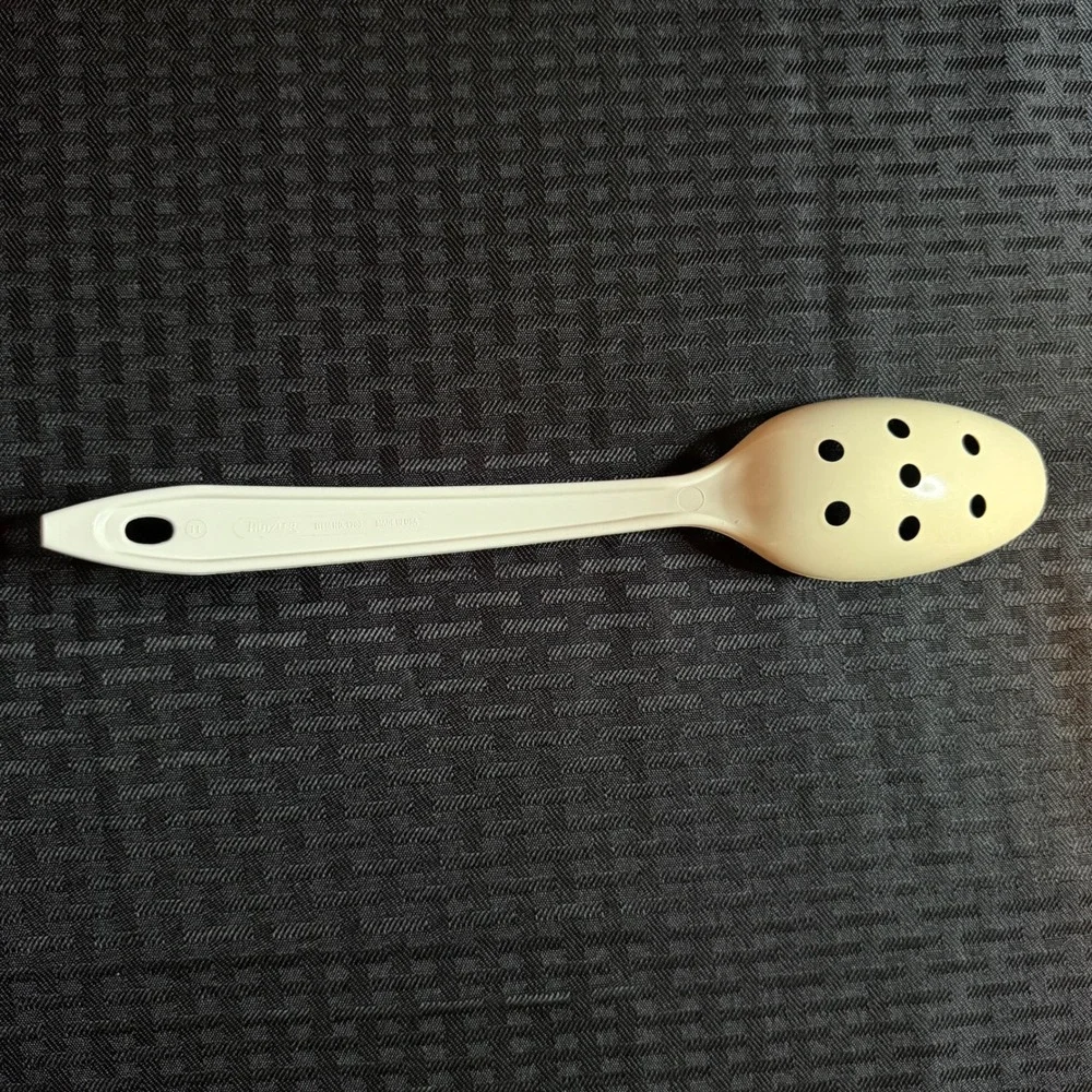 Hutzler Item‎ No 1700 White Slotted Spoon Serving Kitchen Utensil Made in USA